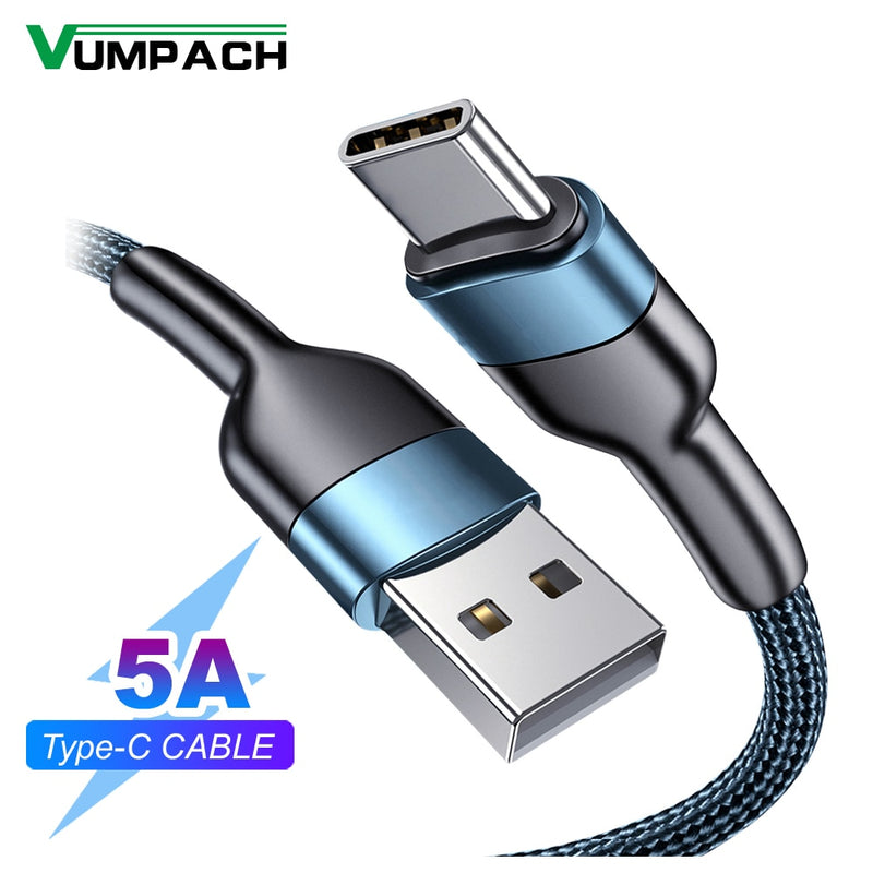 Cabo de Carregamento Rápido Tipo-C USB para Samsung S21, S20, A51, Xiaomi Mi 10, Redmi Note 9S, 8T