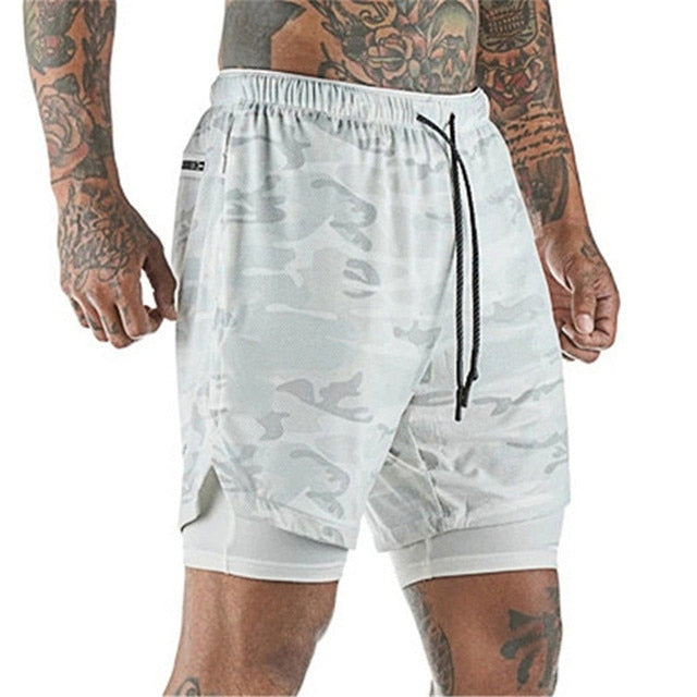 Calção Esportivo para Academia e Praia - Short com 2 Camadas (2 em 1) para Corrida ou Treino